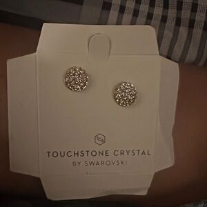 Touchstone Crystal Sparkling Gold Earrings